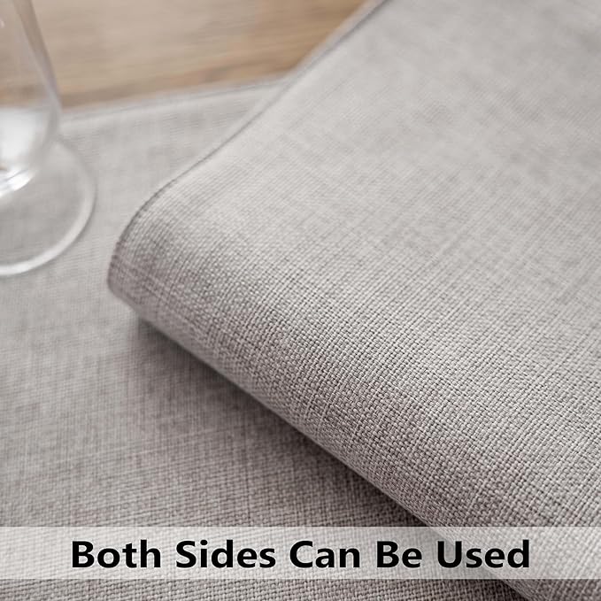 Demetex Placemats Set of 8 Grey Washable Fabric Place Mats Heat Resistant Linen Placemat for Indoor Kitchen Dining Room Tables, 13x19 inch, Light Grey