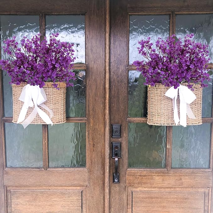AILANDA 6PCS Babys Breath Artificial Flowers Purple Fake Gypsophila Flower Silk Floral Arrangements for Spring Home Kitchen Office Garden Party Wedding Table Centerpieces Decoration