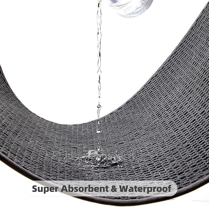 Bathroom Runner Rug, Long Bath Mat Washable Thin Quick Dry Low Pile Bathroom Runner Rugs 24 x 60 Non Slip, Dark Grey 24"x60"