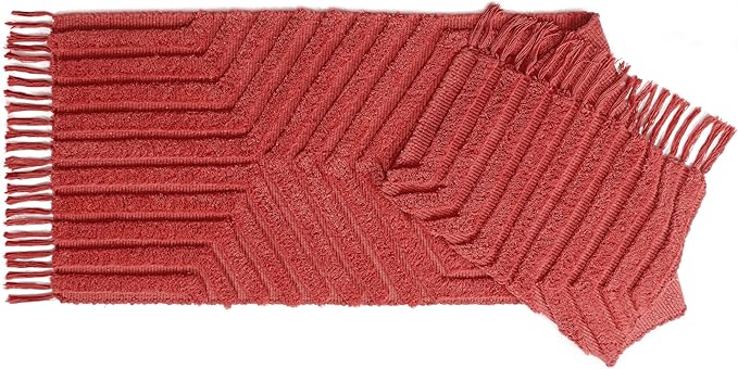 Boho Runner Rug 2x6' Washable Kitchen Rugs with Tassels Indoor Farmhouse Rugs for Bedroom Aesthetic Tufted Rug for Laundry Room Doorway Living Room_Rust Bricks