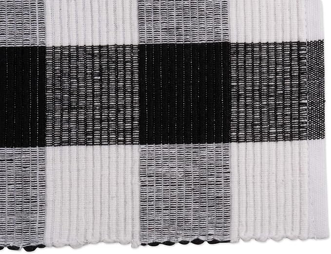 DII Buffalo Check Collection, Classic Farmhouse Placemat Set, 13x19, Black & White, 6 Piece