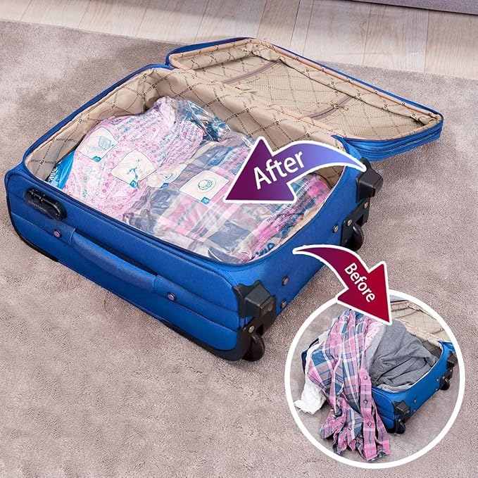 Vacuum Storage Bags 20 Combo (4 Jumbo/4Large/4 Medium/4 Small/4 Roll), Plastic Packaging Bags,Space Saver Sealer Bags for Clothes, Pillows, Comforters, Blankets, Bedding