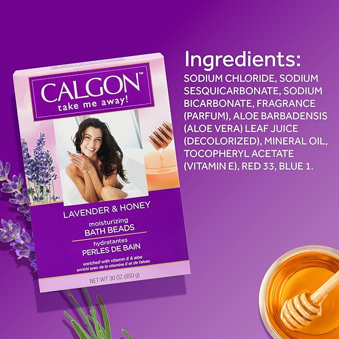 Calgon Ultra-Moisturizing Bath Beads, Lavender & Honey, 30 oz (Pack of 4)