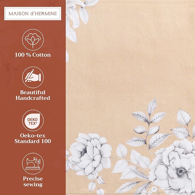 Maison d' Hermine Placemats Set of 4 100% Cotton Washable Cloth Place Mats, Reusable Table Mats for Kitchen Dining Decoration, Party, Wedding, Restaurant (Pretty Autumn, 13" x 19")