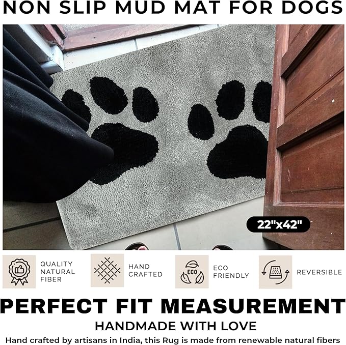 Super Absorbent Dog Bath Mat – Non-Slip Quick Dry Pet Mat for Dogs & Cats, Soft Microfiber Towel Rug for Bathroom, Grooming, Entryway – Machine Washable, 36"x24"