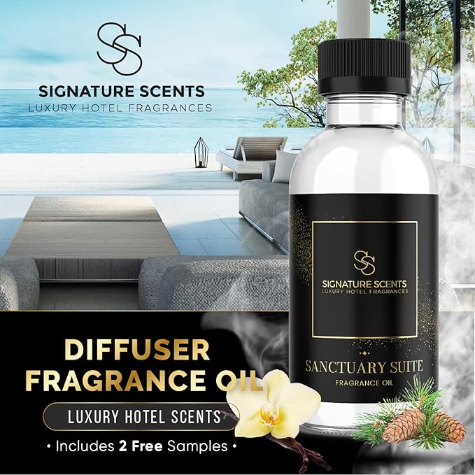 Luxury Hotel Fragrances - Hotel Fragrance Oil - Diffuser Oil Blends for Aromatherapy (Sanctuary Suite) 4.05 Fl Oz (120ml)