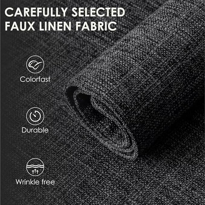 Placemats Set of 8, Bilayer Thickened Linen Place Mats Heat Resistant Machine Washable Wrinkle Free Carefully Selected Polyester Mats for Kitchen/Dining/Coffee Table (Charcoal Grey)