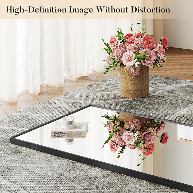DUMOS Wall-Mounted Full Length Mirror 21"x 64" for Bedroom, Full Body Floor Mirror with Stand, Hanging or Leaning for Wall, Black