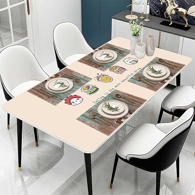 Highland Cow Retro Placemats Set of 6 Washable Table Mats for Kitchen Dining Table,Heat-Resistant Place Mats for Indoor Outdoor Party Holiday Decoration