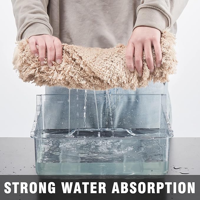 TECHMILLY Super Soft Shaggy Bathroom Rugs, Absorbent Thick Non Slip Microfiber Bath Rugs, Quick Dry Machine Washable Bath Mat for Bathroom Floor, Bathtub and Shower 17"x24"
