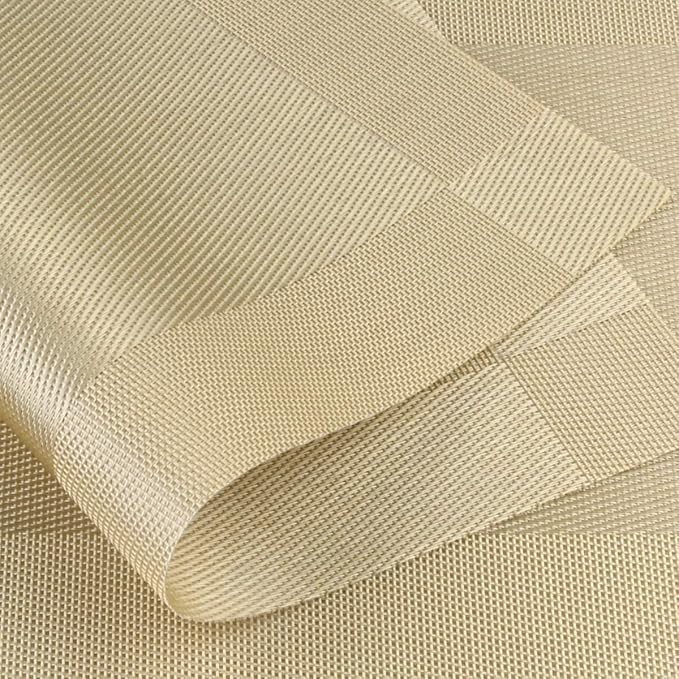 DACHUI Placemats Set of 4, Stylish Woven Place Mats for Dining Table, Washable & Durable PVC Table Mats (Gold)