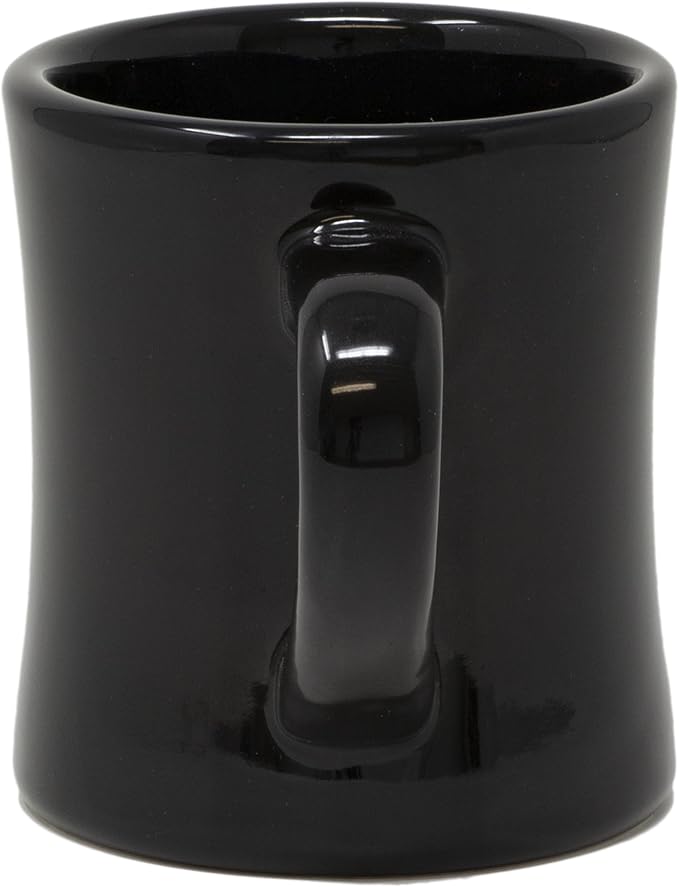 Funny Guy Mugs Classic Retro Diner Coffee Mug - Heavy Duty 10 Oz Stoneware Cup with Easy Grip Handle - Ideal for Hot and Cold Beverages (Black, 10 Ounce)