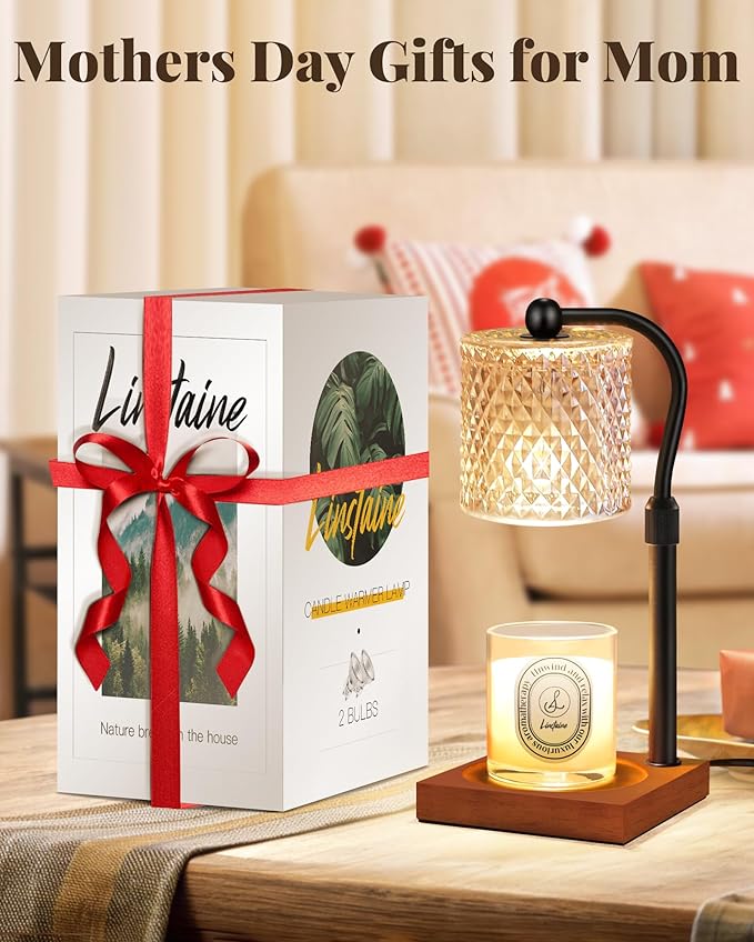 2 Pack Candle Warmer Lamp with Timer Dimmer Adjustable Height, Birthday Housewarming New Home Decor Gifts for Women, Electric Wax Warmer with 2 Bulbs for Jar Candles