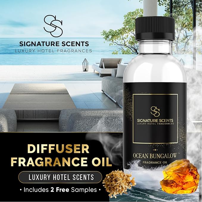Luxury Hotel Fragrances - Hotel Fragrance Oil - Diffuser Oil Blends for Aromatherapy (Ocean Bungalow) 4.05 Fl Oz (120ml)