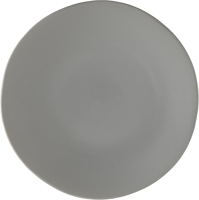 Fortessa Vitraluxe Dinnerware Heirloom Matte Finish Show Plate 12-Inch, Smoke, Set of 4