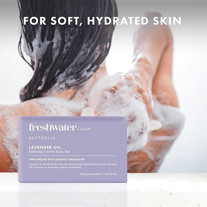 Relaxing Castile Natural Bar Soap for Women Men - Lavender Oil - Nourishing Essential Oils For Dry, Sensitive Skin - Natural Bar Soap, Body Soap - 7 oz 8PK, purple