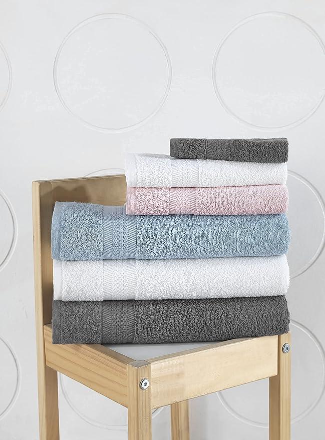 REGAL RUBY 4 Pieces White Washcloths Bath Linen Set Quick-Dry, Highly Absorbent, Soft Feel Towels, Premium Quality Flannel Face Cloths