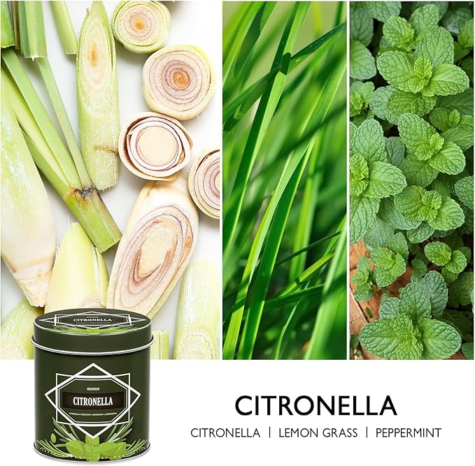 Citronella Candles Outdoor, 6-Pack Citronella Candles for Outside Patio, Camping & Garden, Summer Gifts for Indoor Home Scented, 50-Hour Burn Time, 9 Ounce Each