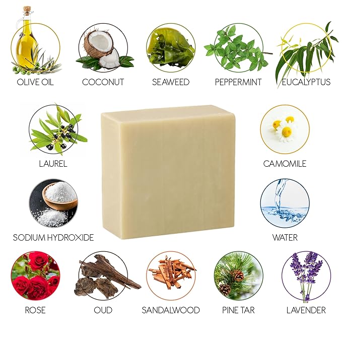 AEGEAN 100% Natural Bar Soap w/Organic Ingredients, Vegan Soap, Moisturizing, Handmade, Scented w/Premium Essential Oils, Body Soap Bars for Women & Men