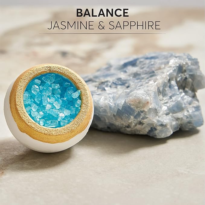 Crystal Bath Bombs - 100% Natural Organic Luxury Bathbombs - Beauty Self Care Spa Pamper Aromatherapy Birthday Gifts for Women Mom Him Her - Unique Relaxation Healing Crystals Gift Set
