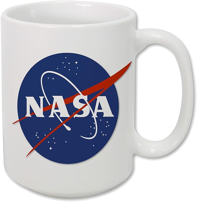 Sweet Gisele | NASA Mug | Original Ceramic Coffee Cup | Iconic Meatball Logo & Classic Red Insignia Design | Beautiful Vivid Colors | Great Novelty Gift | White Mugs | 15 Fl. Oz (White)