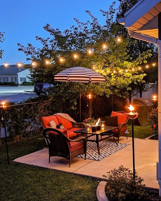 GLUROO 200FT(100FT*2PC) Outdoor String Lights, G40 LED Patio Lights with 100+4 Bulbs, Waterproof Shatterproof Dimmable Globe Hanging Outdoor Patio Lights Cafe, Bistro Outside Lights for Patio