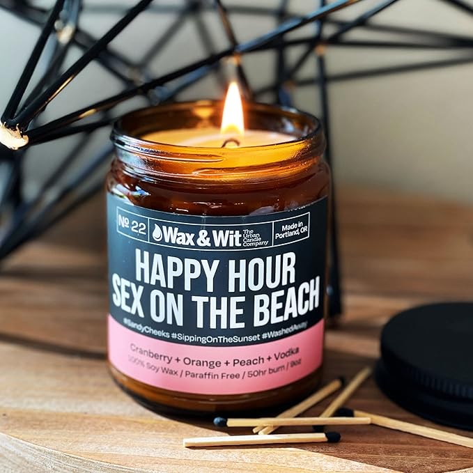 Wax & Wit Funny Soy Candle Gift for Women - Humorous, Aromatherapy Soy Wax Candle, Ideal for Housewarming, Coworker, Birthday – Cranberry, Orange, Peach - 9oz