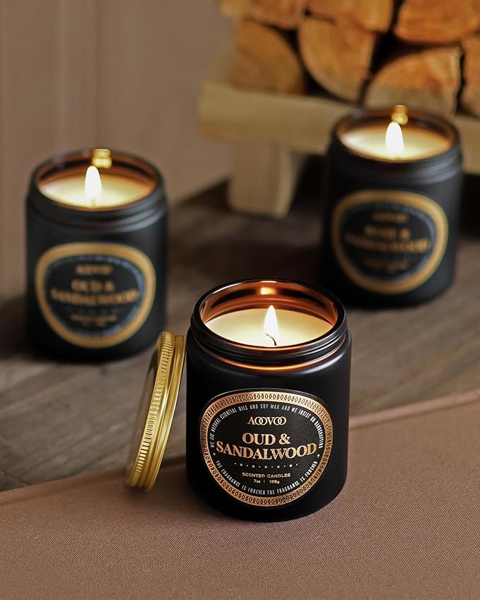 AOOVOO Scented Candles Gift Set - 6 Pack Men Candles for Home Scented, Soy Candle for Men, 42 oz 300 Hour Long Lasting Candle Set for Birthday, Father's Day, Valentine, Christmas, Anniversary