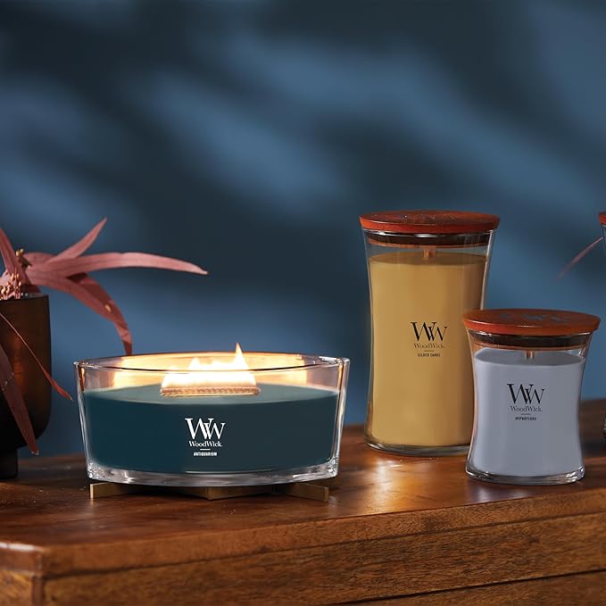 WoodWick Hypnoflora Scented Medium Hourglass Candle, Crackles as it burns, Perfect for gifting or home décor, 9.7oz