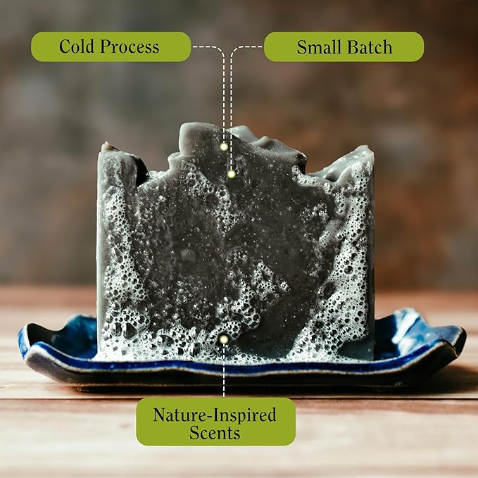 Compass Soap Black Sand Beach| Natural Bar Soap for Men | Soap Bar with Heavy Grit for Exfoliation | Best Mens Bar Soap | Natural, Paraben & Phthalate Free Bath Soap Bars for Men | 5 oz. Pack of 2