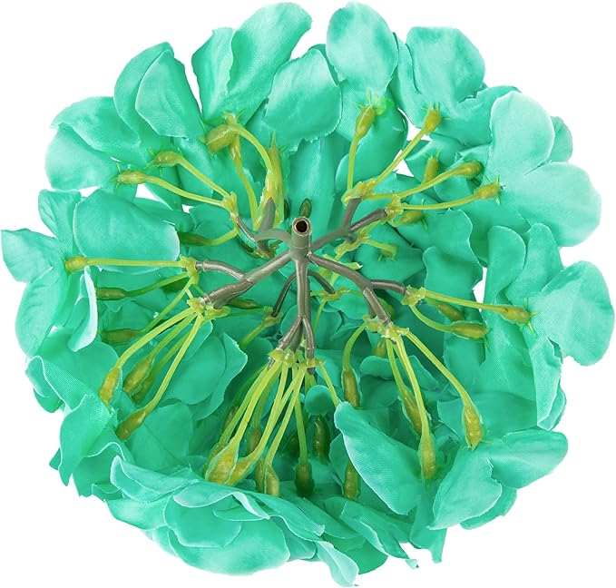 Flojery Tiffany Silk Hydrangea Heads Artificial Flowers Heads with Stems for Home Wedding Decor,Pack of 10 (Tiffany)