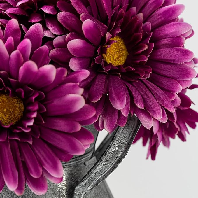TOPIA Artificial African Daisies Flowers African Daisy Silk Flowers Artificial Gerbera Daisies Pack of 10 (Purple)