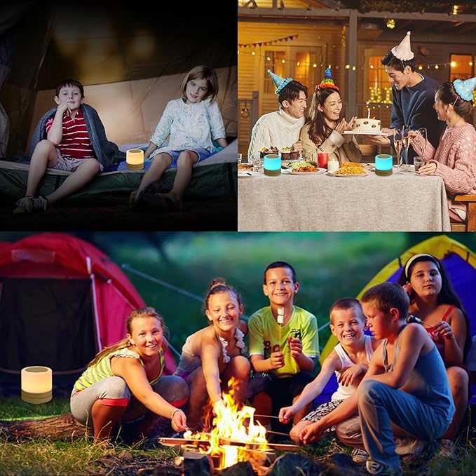 ERUN Nursery Night Light for Kids, USB Rechargeable Small Desk Lamp,13 RGB Colors & 4 Brightness & 1 Remote, Touch Bedside Cordless Table Lamp, Portable Night Lamp for Bedroom Living Room Home (Gold)