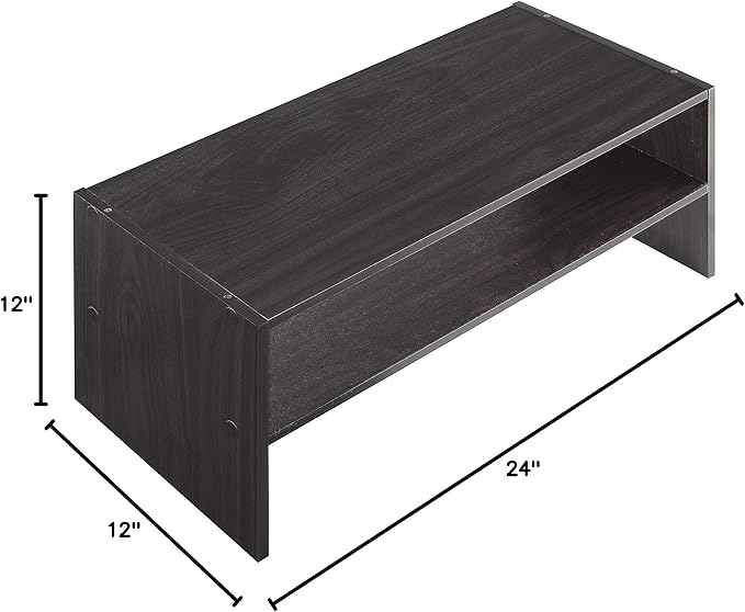 Whitmor Wood Stackable 2-Shelf Shoe Rack, 24 INCH, Espresso