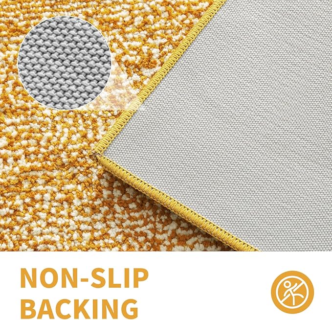 CozeCube Bath mats for Bathroom Non Slip, Fluffy Shaggy Bath Rugs for Bathroom Washable, Extra Soft and Absorbent Bath Rugs for Shower Sink, Kitchen Sink, Harvest Gold, 24" x 36"