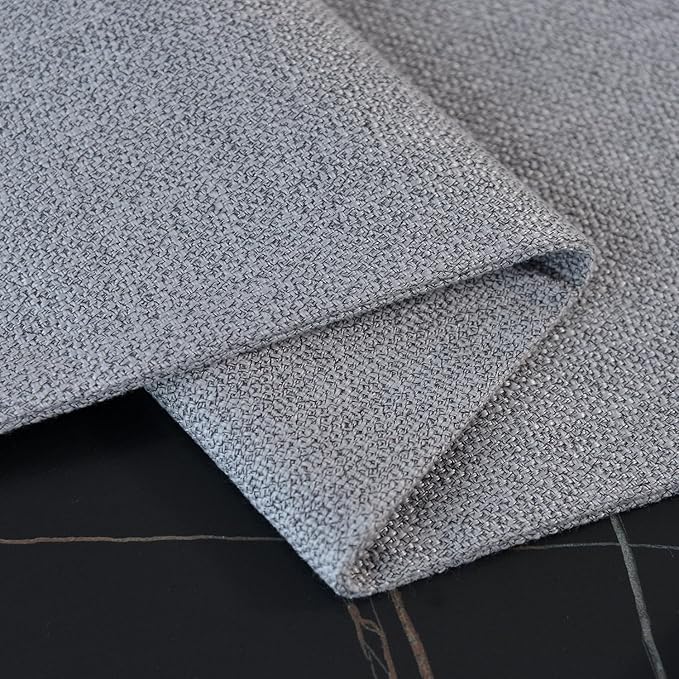 4 Piece 12 x 18 inch Soft Faux Linen Place Mats Heat Resistant Dining Table Place Mats Cloth Kitchen Table Mats 12x18 Grey
