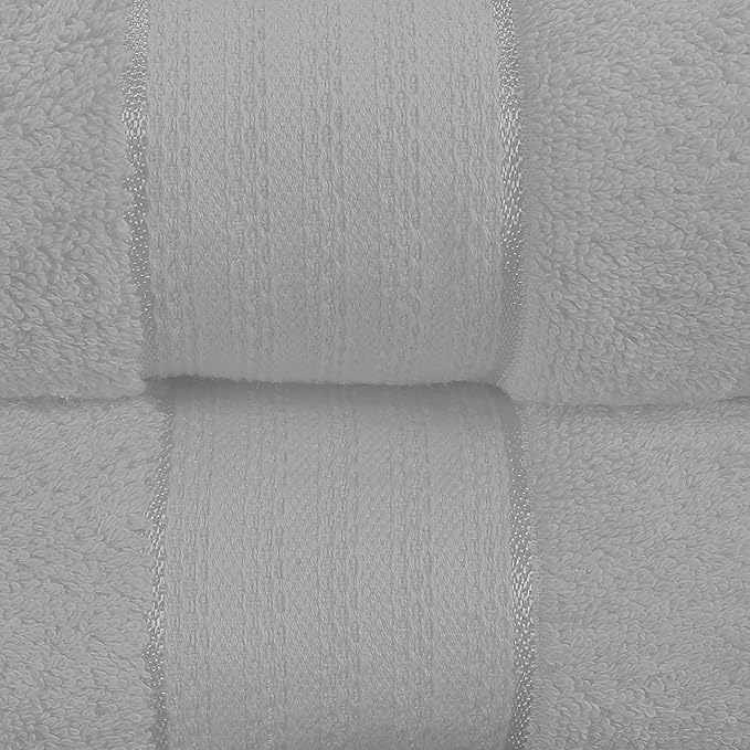 GLAMBURG 700 GSM Premium Cotton 2-Pack Oversized Extra Large Bath Sheets - 100% Combed Cotton - 2 Bath Sheets 35x70 - Luxury Hotel & Spa Quality - Durable Ultra Soft Highly Absorbent - Light Grey