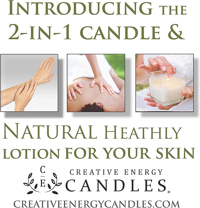 Lotion Candle - Mimosa and Mandarin Scented Massage Candles for Self Care, 5 Oz. Soy Wax Candle with Essential Oil Blends, Coconut Oil, and Vitamin E, 35 Hour Burn Time