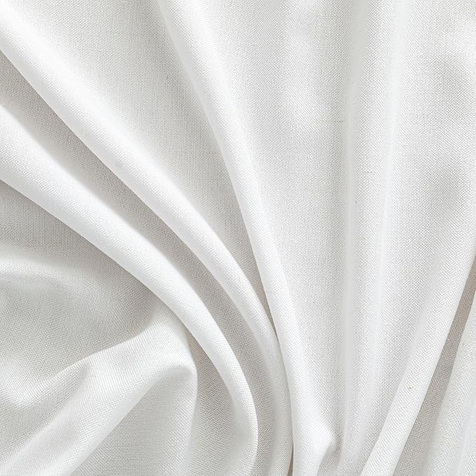 MIULEE Non-See-Through Privacy Linen Curtains 2 Panels, Light Filtering Window Curtains Farnhouse Textured Back Tab Semi Sheer Drapes for Bedroom Living Room, 52 x 90 Inches Long, Pure White