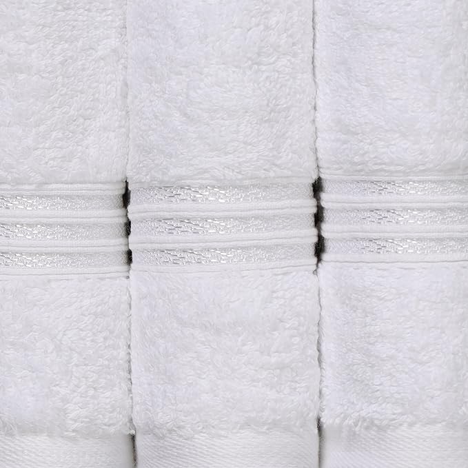 Superior Egyptian Cotton Bath Towel Set, Home Bathroom Towels, Master, Guest Bath, Decor Essentials, Quick Dry, Absorbent, Large Body Towels, Spa, Hotel, Resort, Adult, Kids, Set of 2, White