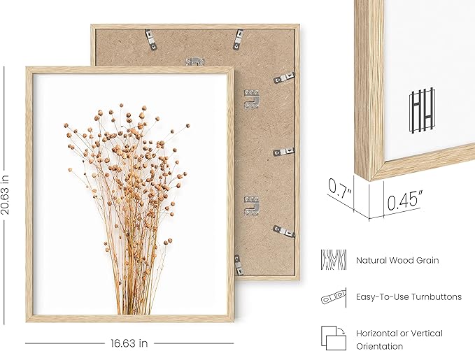 HAUS AND HUES Flower Wall Decor - Set of 4 Floral Wall Art, Floral Wall Decor, Flower Wall Art, Flower Painting with Frame, Floral Pictures Wall Decor, Flower Pictures Wall Decor (Beige Frame, 16x20)