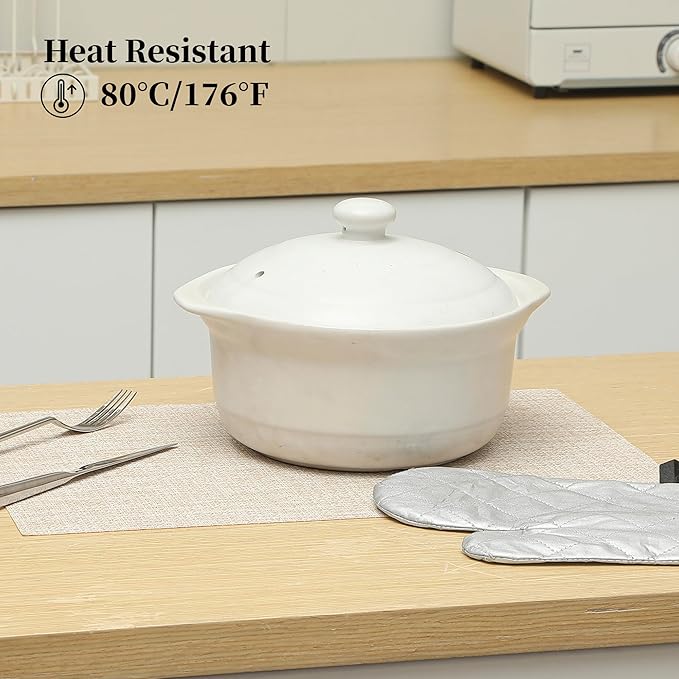 Leetaltree Beige Placemats Set of 4 - Heat Resistant Non-Slip Place mats for Dining Table, Washable Durable PVC Vinyl Woven Table Mats(Beige, 4)