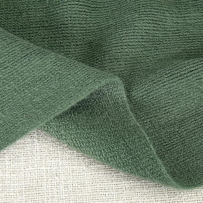 Homiest Decorative Knitted Throw Blanket with Fringe Soft & Cozy Tassel Blanket for Couch Sofa Bed (Dark Green, 50x60)