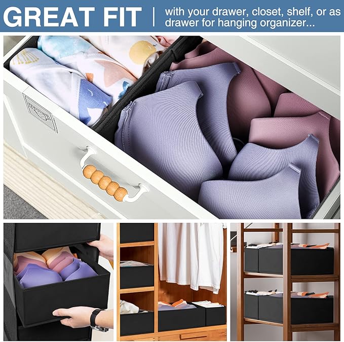 Criusia Drawer Organizer Clothes 12 Pack - Odorless Closet Organizers and Storage for Sock Underwear Bra - Dresser Organizador for Bedroom Organization -Nursery Drawer Divider Trays for Baby Clothes