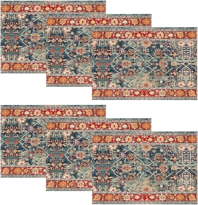 Artoid Mode Boho Bohemia Style Placemats Set of 6, 12x18 Inch Country Rustic Farmhouse Magical Fall Table Mats for Party Kitchen Dining Decoration