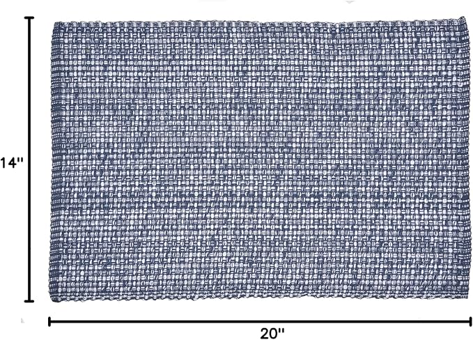 Urban Villa Placemats for Dining Table 100% CottonPlacemats 14''x20'' Over Sized Tablemats Set of 6Placemats Blue/White Two Tone Tablemats for Family Dinners Wedding Parties Everyday Use Placemats