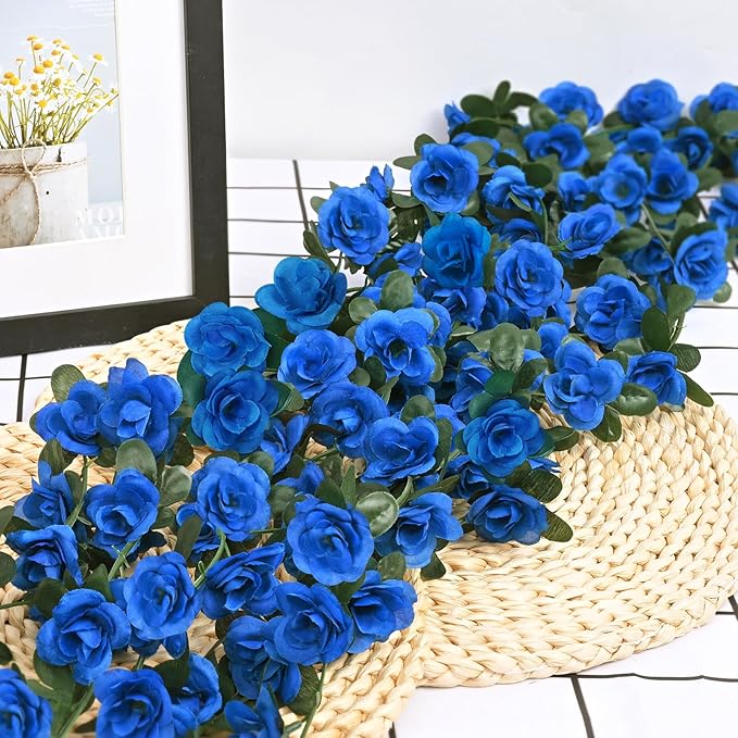 BLEUM CADE 5Pcs 41Ft Flower Garland Artificial Rose Vines for Bedroom, Cute Fake Hanging Flower Vines Floral Garland Decorations for Wedding Party Wall Room Decor Aesthetic