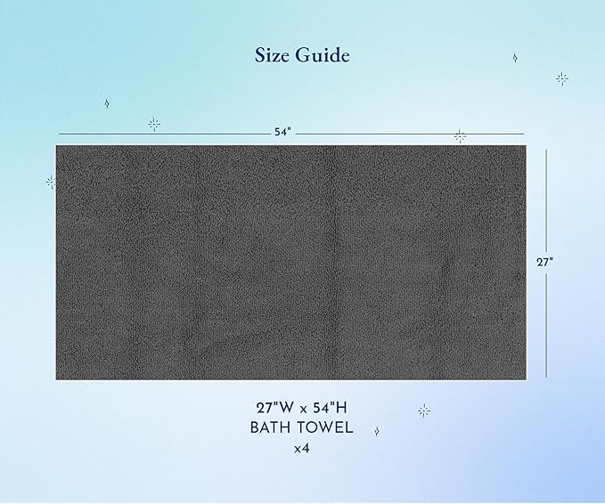 California Design Den Soft & Fluffy 100% Cotton Bath Towels Set of 4, Quick-Dry and Highly Absorbent Bathroom Towels, Perfect for Everyday Use - Grey