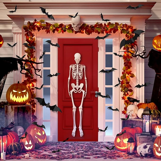 Bats Halloween Decorations: Halloween Bats Wall Decor 120pcs Bat Wall Decals PVC 3D Bat Scary Stickers Halloweens Party Decorations Indoor Outdoor DIY Home Window Door Decor