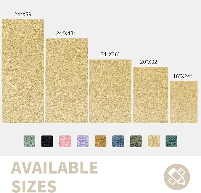 CozeCube Beige Bathroom Rug 47" x 24", Bath mats for Bathroom Non Slip, Ultra Soft Bath Rugs Washable, Plush Microfiber Area Rugs for Bedroom, Runner Rug